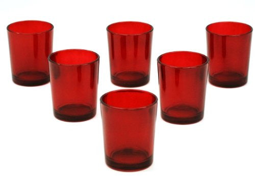 20 Pack Red Glass Votive Tealight Candle Holders House Party Centerpiece Xmas Wedding Decor Glass Candlestick Party Decorations Bridal Valentines Event