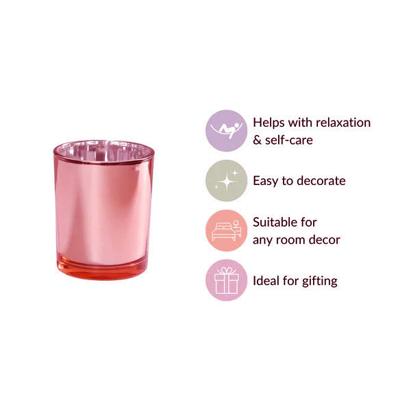 40 Pack Rose Gold Pink Votive Tealight Candle Holders Valentines Day Mercury  Wedding Decor Glass Candlestick Party Decorations Bridal Baby Shower Event