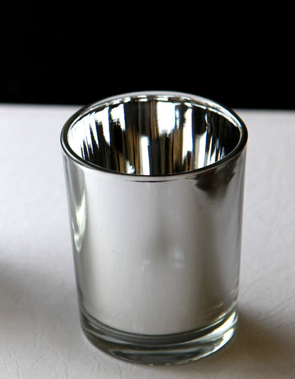 10 Pack Silver Mercury Glass Votive Candle Holders Set For Wedding, Bridal And Baby Shower, Party Function or Home Decor