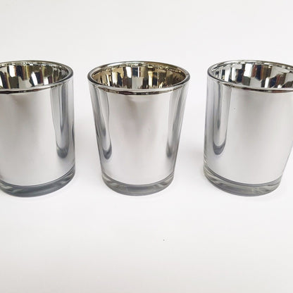 20 Pack Silver Mercury Glass Votive Candle Holders Set For Wedding, Bridal And Baby Shower, Party Function or Home Decor