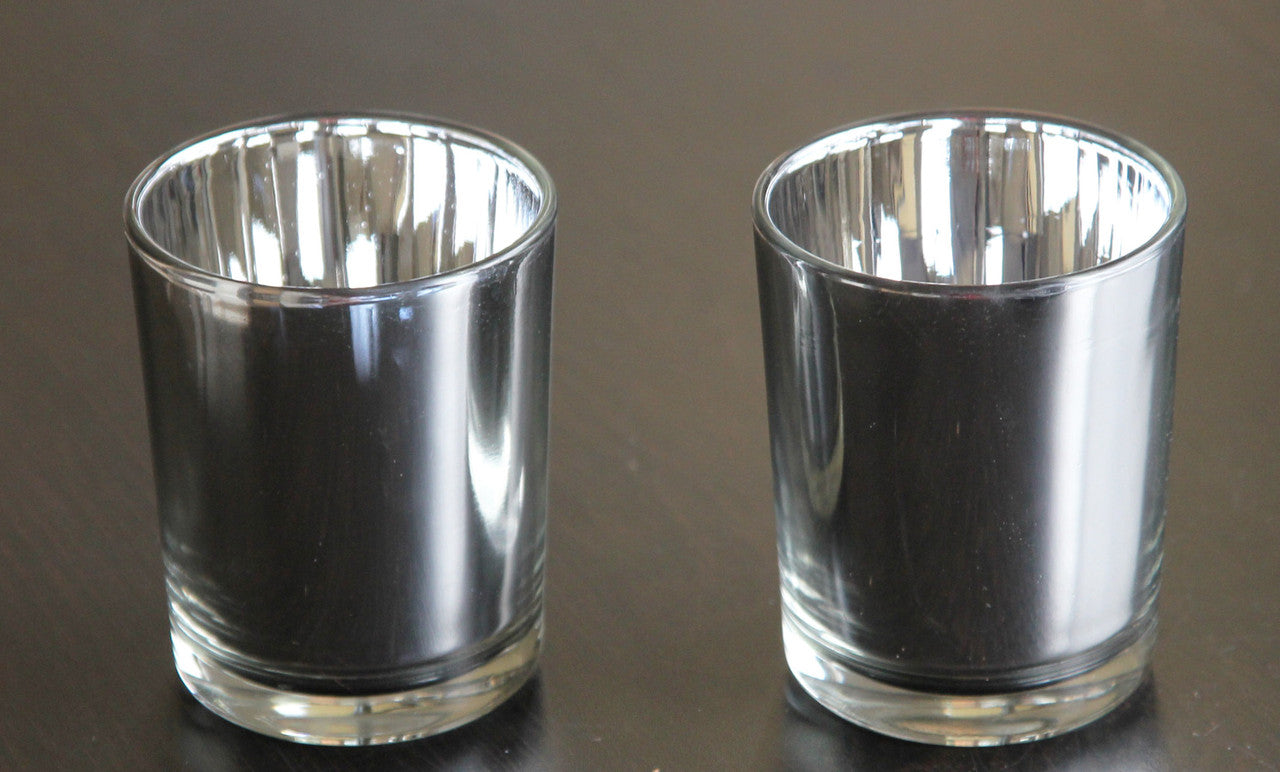 20 Pack Silver Mercury Glass Votive Candle Holders Set For Wedding, Bridal And Baby Shower, Party Function or Home Decor