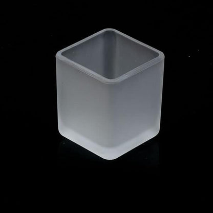 10 Pack Square Cube Frosted Glass 5cm Tealight Candle Holder Festival Decor Wedding Propose Parties Holiday and Home Decor