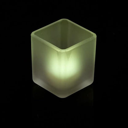 10 Pack Square Cube Frosted Glass 5cm Tealight Candle Holder Festival Decor Wedding Propose Parties Holiday and Home Decor