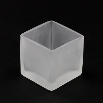 10 Pack Square Cube Frosted Glass 5cm Tealight Candle Holder Festival Decor Wedding Propose Parties Holiday and Home Decor