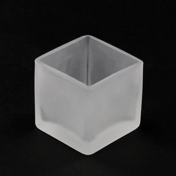 20 Pack Square Cube Frosted Glass 5cm Tealight Candle Holder Festival Decor Wedding Propose Parties Holiday and Home Decor