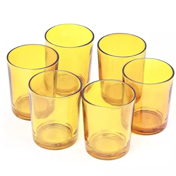 10 Pack Yellow Glass Votive Candle Holders Table Centreoieces  Xmas Wedding Anniversary Event Recption Party Function or Home Decor