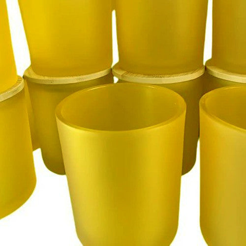 10 Pack Yellow Frosted Glass Votive Candle Holders Table Centreoieces  Xmas Wedding Anniversary Event Recption Party Function or Home Decor