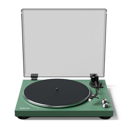 Kanto OBI3 Turntable with Bluetooth 5.3, Preamp, and Pitch Control - Matte Green