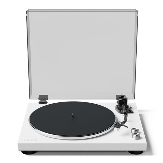 Kanto OBI3 Turntable with Bluetooth 5.3, Preamp, and Pitch Control - Matte White