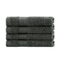 Linenland Bath Towel Set - 4 Piece Cotton Washcloths - Charcoal