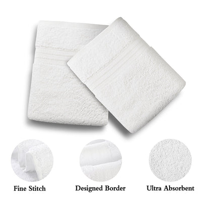 Linenland Bath Towel 4 Piece Cotton Hand Towels Set - White