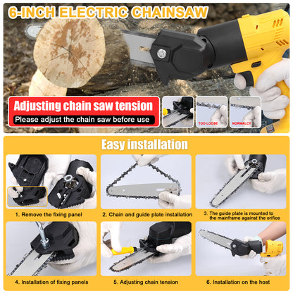 7in1 Multi-function Rechargeable Li-ion Electric Machine Set Electric Hammer Drill Chainsaw Conversion Tool Set Power Tool Kit