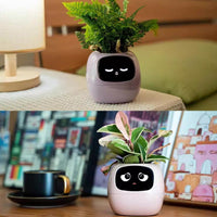 Intelligent Flower Pot, Electronic Bud, Maintenance Plant Assistant, Fun Interactive Flower Pot, Indoor Green Planting Monitoring, LCD Screen Display, Cell Phone APP Connection (White)