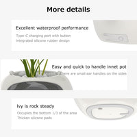 Intelligent Flower Pot, Electronic Bud, Maintenance Plant Assistant, Fun Interactive Flower Pot, Indoor Green Planting Monitoring, LCD Screen Display, Cell Phone APP Connection (White)