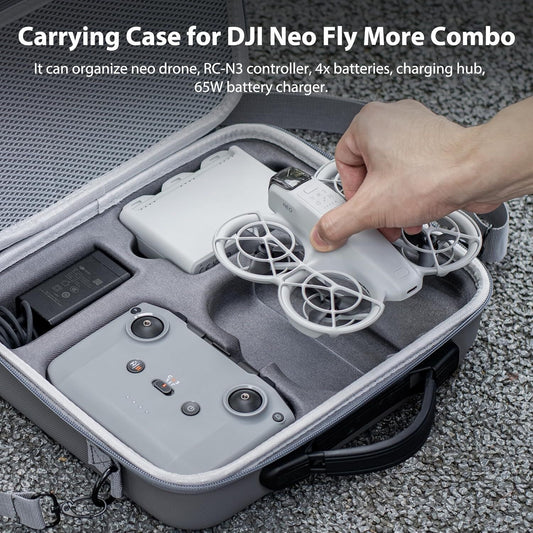 STARTRC Carrying Case for DJI Neo Portable PU Storage Protective Bag for DJI Neo Fly More Combo Accessories, Compatible with RC-N3 Remote Controller, Neo Intelligent Flight Battery, Charging Hub