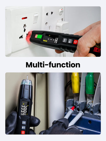 KAIWEETS Voltage Tester Non Contact Voltage Tester Multifunction Electric Detector with Test Leads, Auto Measuring Wire Tester for ACV/DCV Circuit Tester ST100