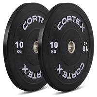 CORTEX Black Series V3 Rubber Olympic Bumper Plate 50mm 10kg (2 Pack)