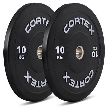 CORTEX Black Series V3 Rubber Olympic Bumper Plate 50mm 10kg (2 Pack)