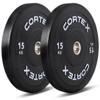 CORTEX Black Series V3 Rubber Olympic Bumper Plate 50mm 15kg (2 Pack)