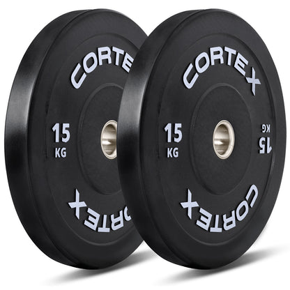 CORTEX Black Series V3 Rubber Olympic Bumper Plate 50mm 15kg (2 Pack)