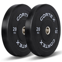 CORTEX Black Series V3 Rubber Olympic Bumper Plate 50mm 20kg (2 Pack)