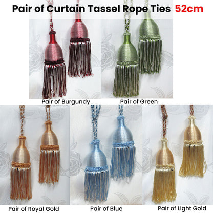 Pair of Curtain Tassel Rope Ties 52cm Blue