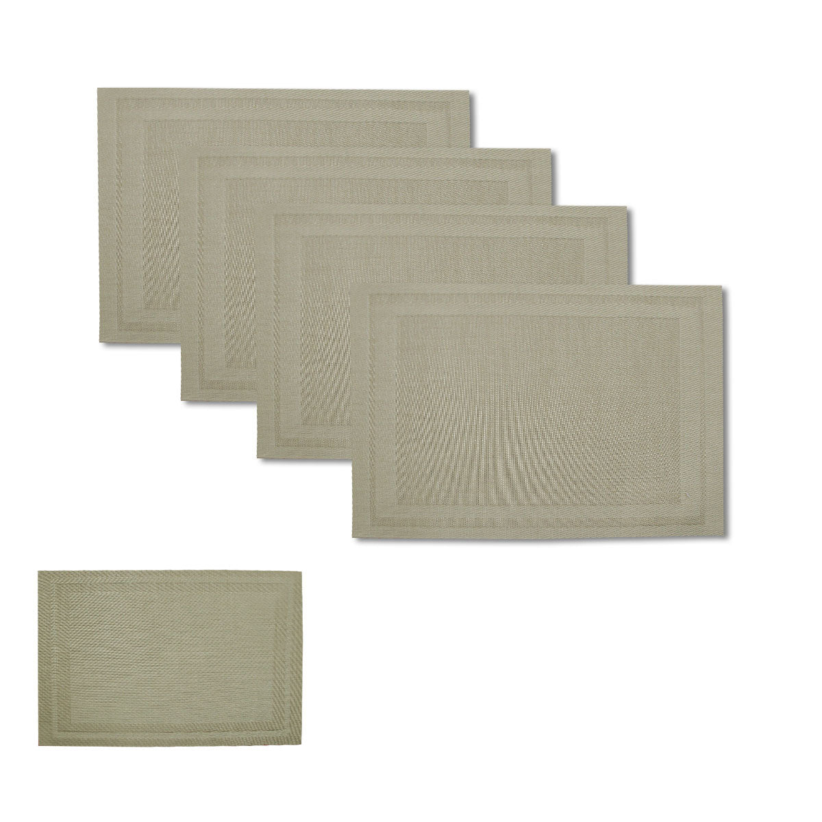 Choice Set of 4 Reversible PVC Table Placemats Harper Latte