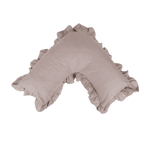 Artex Polyester Cotton V Shape Ruffle Pillowcase Linen