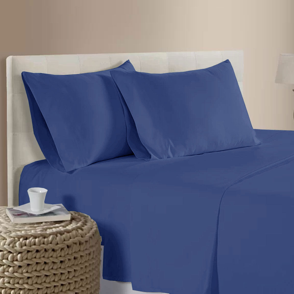 400TC Bamboo Cotton Sheet Set Blue Queen