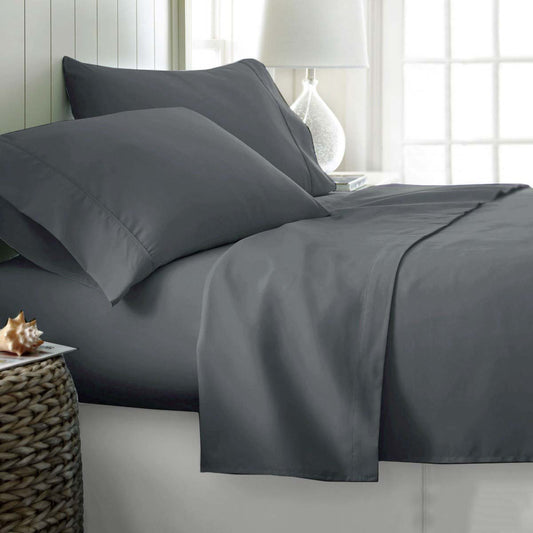 400TC Cotton Sateen Sheet Set King - Grey