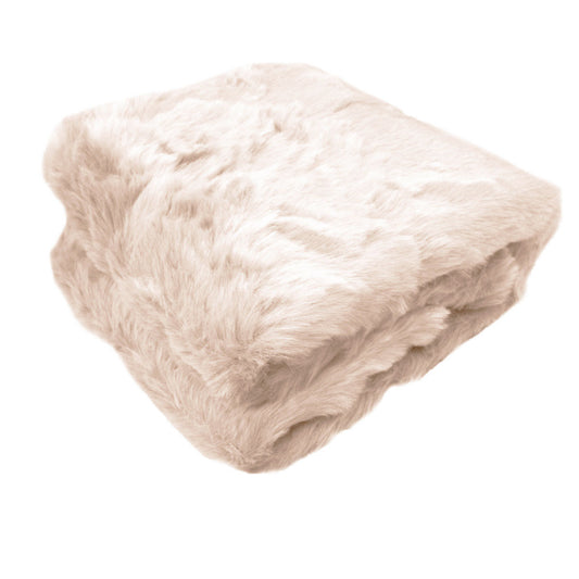 Ariana Long Fleece Faux Fur Throw Rug Peach