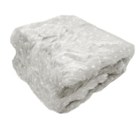 Ariana Long Fleece Faux Fur Throw Rug Silver Dot