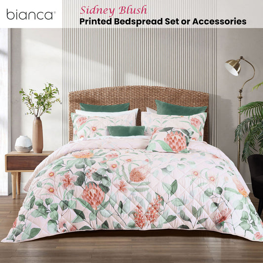 Bianca Sidney Blush Printed Floral Bedspread Set Queen