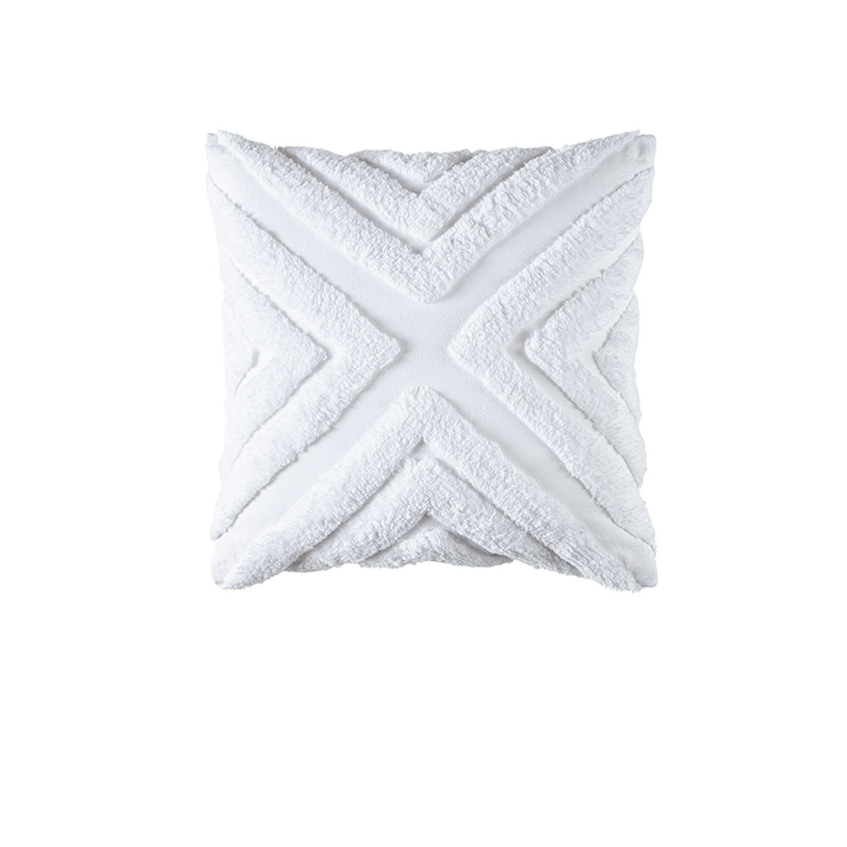 Bianca Haven White Cotton Chenille Square Cushion