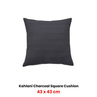 Bianca Kahlani Charcoal Waffle Square Filled Cushion 43 x 43cm