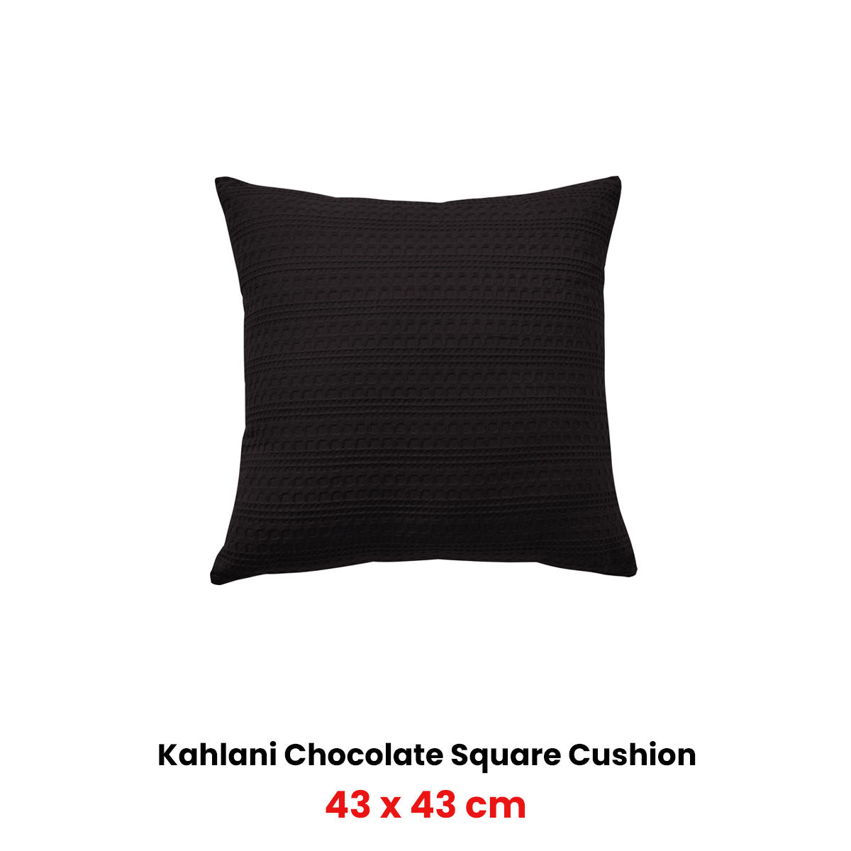 Bianca Kahlani Chocolate Waffle Square Filled Cushion 43 x 43cm