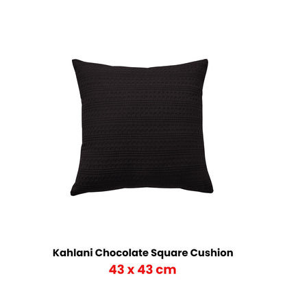 Bianca Kahlani Chocolate Waffle Square Filled Cushion 43 x 43cm