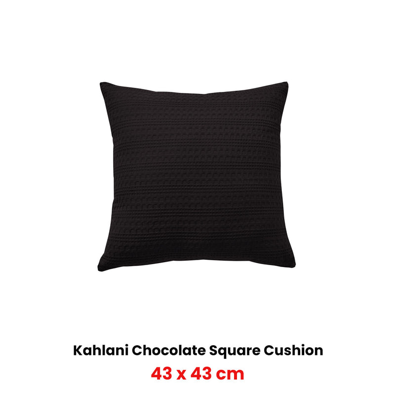 Bianca Kahlani Chocolate Waffle Square Filled Cushion 43 x 43cm