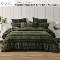 Bianca Avery Forest Chenille Striped Quilt Cover Set Queen