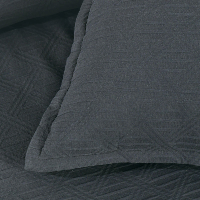 Bianca Hallston Charcoal Pre-Washed Cotton Quilt Cover Set King