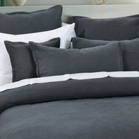 Bianca Hallston Charcoal Pre-Washed Cotton Quilt Cover Set Super King