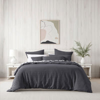 Bianca Kahlani Charcoal Waffle Quilt Cover Set Double