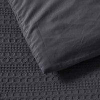 Bianca Kahlani Charcoal Waffle Quilt Cover Set Queen