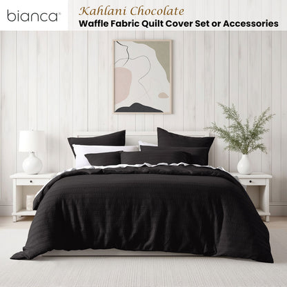 Bianca Kahlani Chocolate Waffle Quilt Cover Set Double