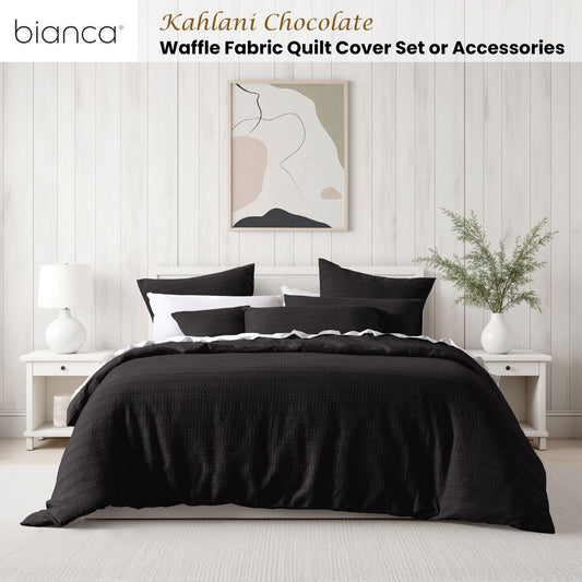 Bianca Kahlani Chocolate Waffle Quilt Cover Set Queen