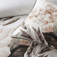 Bianca Somerset White Cotton Sateen Floral Quilt Cover Set King