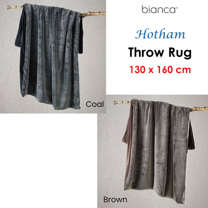 Bianca Hotham Throw Rug 130 x 160 cm Brown