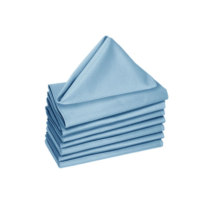 Hoydu Set of 8 Cotton OR Poly Cotton Napkins Sky Blue