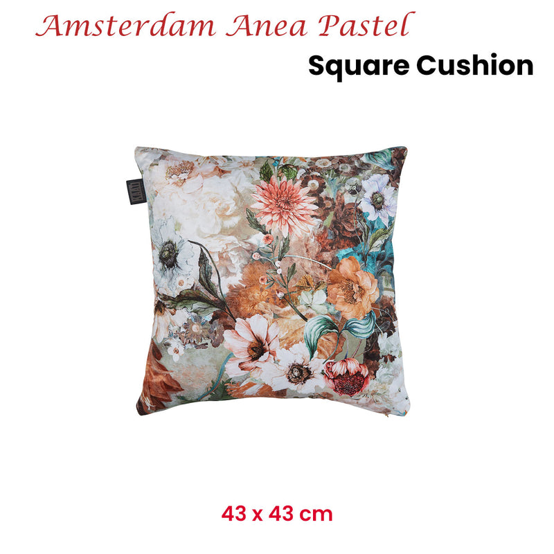 KAAT Amsterdam Anea Pastel Floral Square Filled Cushion 43cm x 43cm