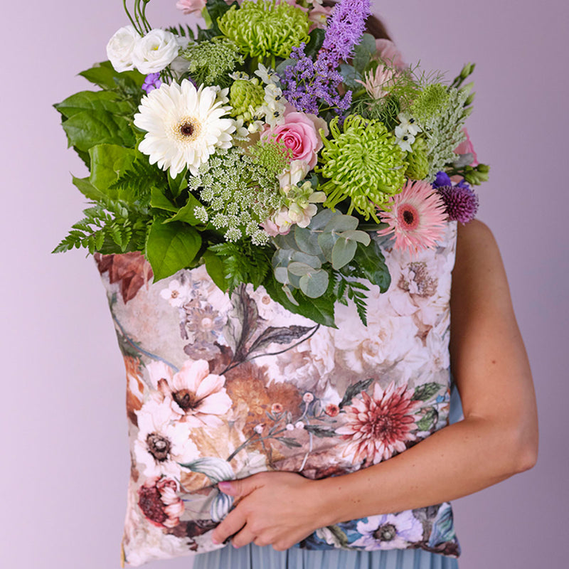 KAAT Amsterdam Anea Pastel Floral Square Filled Cushion 43cm x 43cm